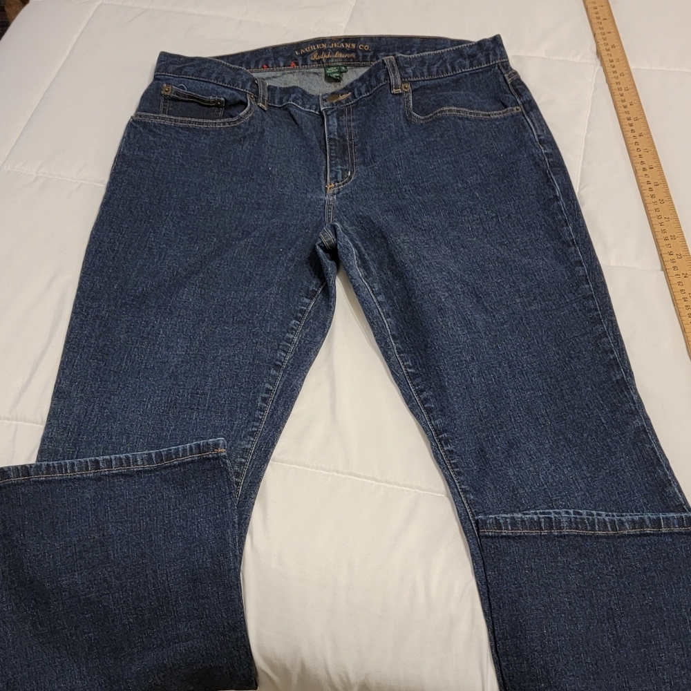 Vtg Lauren Ralph Lauren  Jeans Sz 12 Dark Wash Flare Leg Denium Jeans 32x32